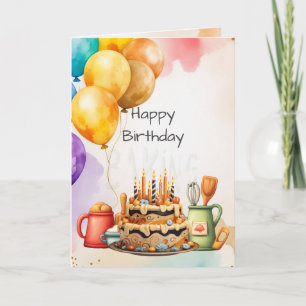 Funny Happy Birthday Baker Cook Card