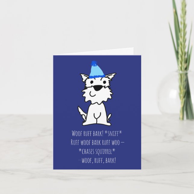 Funny happy birthday card from dog puppy (Front)