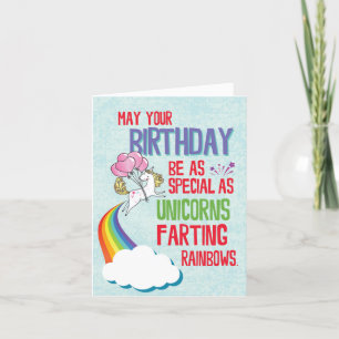 Funny Happy Birthday Card - Unicorns and Rainbows