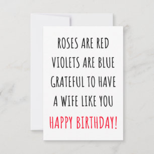 Funny Happy Birthday card with wishes for wife