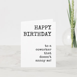 Funny Happy Birthday, Coworker, Downloadable Card
