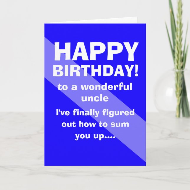 funny Happy birthday  favorite uncle Card (Front)