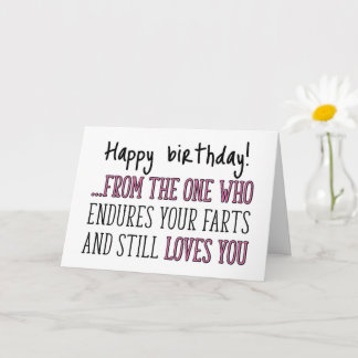 Funny Happy Birthday For Him, Fart Birthday Card
