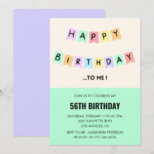  Funny Happy Birthday Humor 56th birthday  Invitation