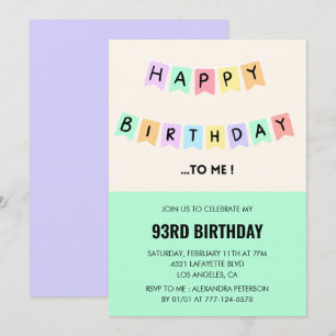 Funny Happy Birthday Humour 93rd birthday Invitation