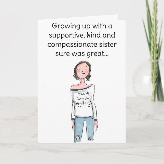 Funny Happy Birthday Sister Card (Front)