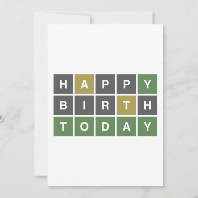Funny Happy Birthday Today Wordle  Holiday Card (Front)