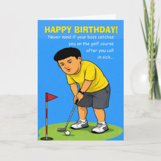 funny happy birthday wish for golfing brother card