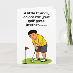 funny happy birthday wish for golfing brother card