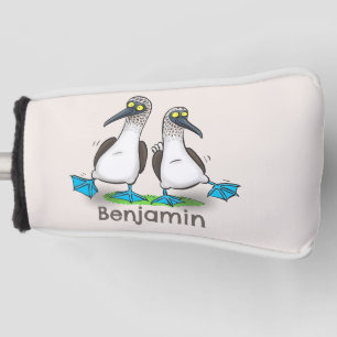 Funny, happy blue footed boobies dancing cartoon golf head cover