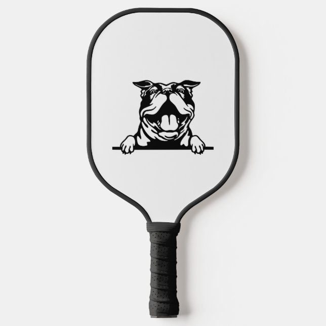 Funny happy Bulldog Pickleball Paddle (Front)