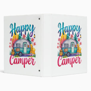 Funny Happy Camper Camping Apparel Trailer RV Kids Binder