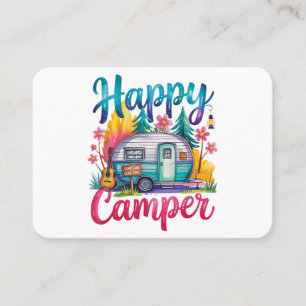 Funny Happy Camper Camping Apparel Trailer RV Kids Business Card