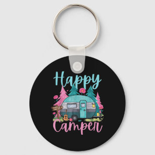 Funny Happy Camper Camping Apparel Trailer Rv Kids Keychain