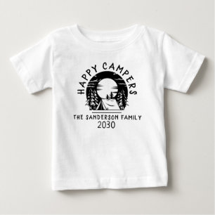 Funny Happy Campers Name Family Camping Trip Baby T-Shirt