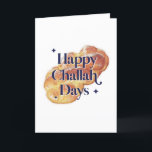 Funny Happy Challah Days Hanukkah Watercolor  Holiday Card<br><div class="desc">© Gorjo Designs. Made for you via the Zazzle platform.

// Need help customizing your design? Got other ideas? Feel free to contact me (Zoe) directly via the contact button below.</div>