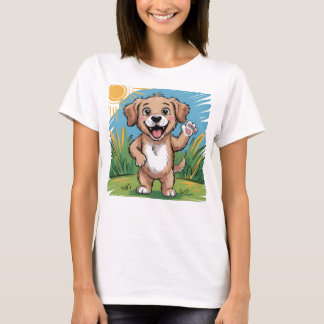Funny Happy Dog Kids T-Shirt - Joli Chien de Carto