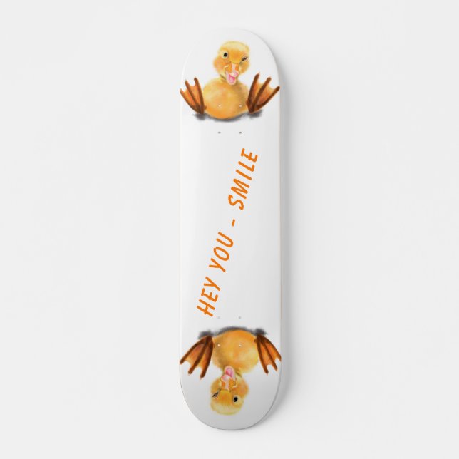 Funny Happy Duck Skateboard - Smile (Front)