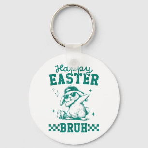 Funny Happy Easter Bruh Bunny Dabbing Cute Easter Keychain