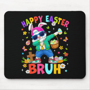 Funny happy easter bruh bunny dabbing easter day mouse pad