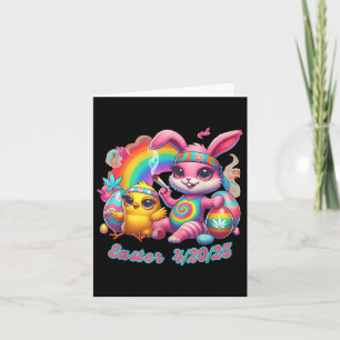 Funny Happy Easter Bunny Chick Smoking Weed Card