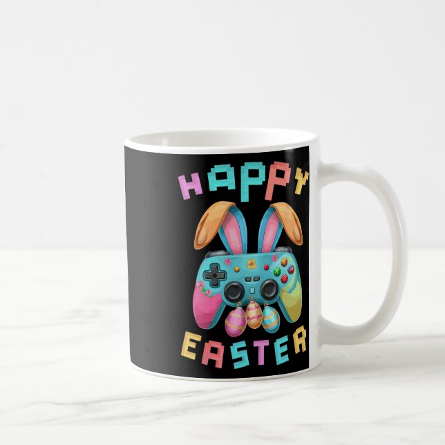 Funny Happy Easter Bunny Gaming Controller Gamer B Coffee Mug (Right)