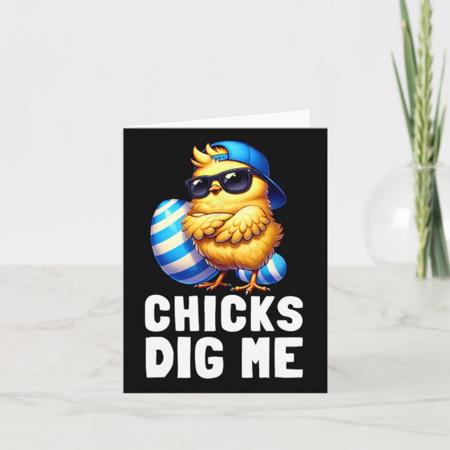 Funny Happy Easter Day Chicks Dig Me Easter Toddle Card (Front)