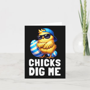 Funny Happy Easter Day Chicks Dig Me Easter Toddle Card