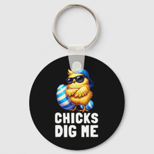 Funny Happy Easter Day Chicks Dig Me Easter Toddle Keychain