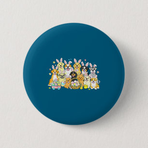 Funny happy easter dog mom dad dog bunny ears boys 2 inch round button