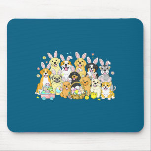 Funny happy easter dog mom dad dog bunny ears boys mouse pad