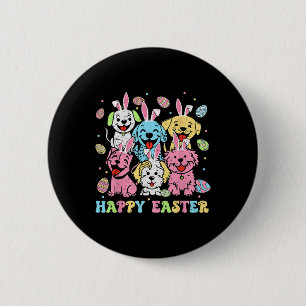 Funny Happy Easter Dog Mom Dad Dog Group Easter Da 2 Inch Round Button