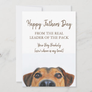 Funny Happy Fathers Day From Dog Photo Holiday Car Card