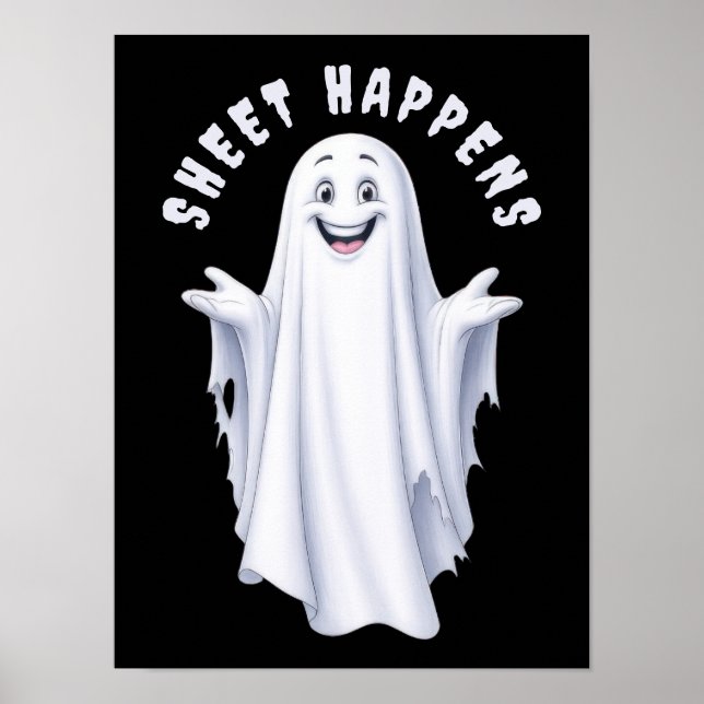 Funny Happy Ghost Poster (Front)