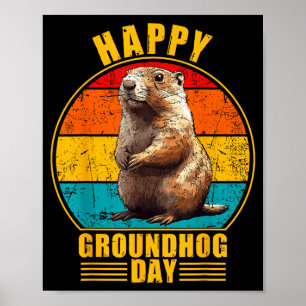 Funny Happy Groundhog Day 2025 Decorations Retro V