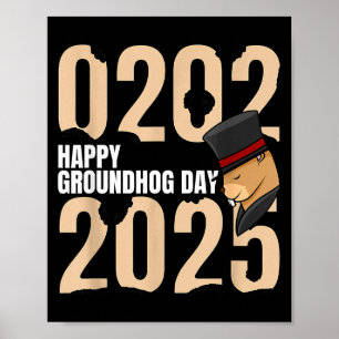 Funny Happy Groundhog Day February 2nd 2025 Holida Poster