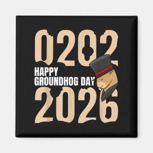Funny Happy Groundhog Day February 2nd 2026 Holida Magnet