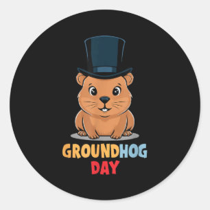 Funny Happy Groundhog Day February 2nd Phils Holid Classic Round Sticker