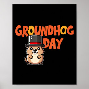 Funny Happy Groundhog Day February 2nd Phils Holid Poster