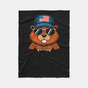 Funny Happy Groundhog Day Fleece Blanket
