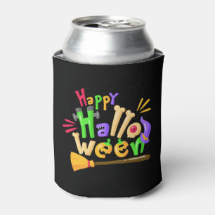 Funny happy halloween can cooler