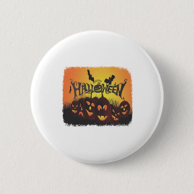 Funny Happy Halloween design 2 Inch Round Button (Front)