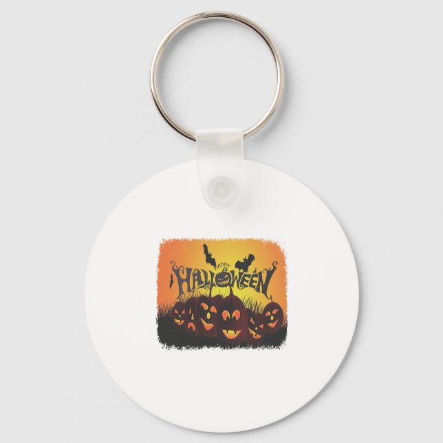 Funny Happy Halloween design Keychain (Front)