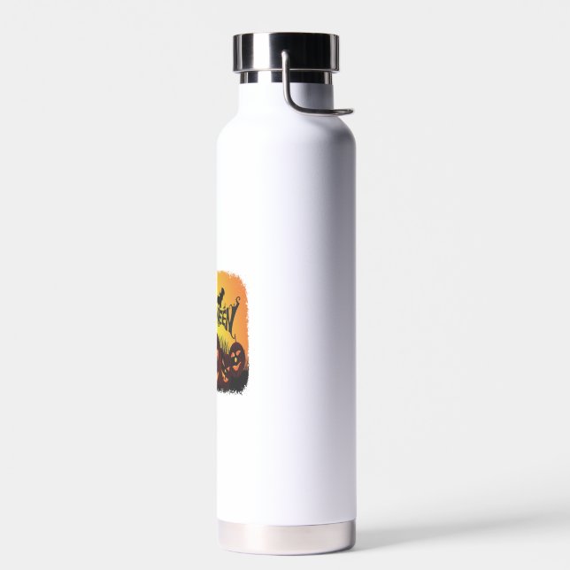 Funny Happy Halloween design Water Bottle (Left)