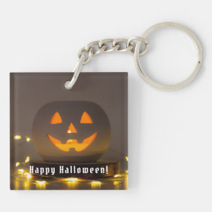 Funny Happy Halloween Pumpkin Keychain