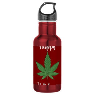 Funny Happy Holidaze Weed Leaf Personalized 532 Ml Water Bottle