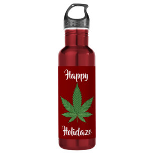 Funny Happy Holidaze Weed Leaf Personalized 710 Ml Water Bottle