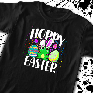 Funny Happy Hoppy Easter Eggs Cute Frog Bunny Ears T-Shirt