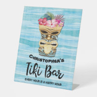 Funny Happy Hour Monogrammed Tiki Bar