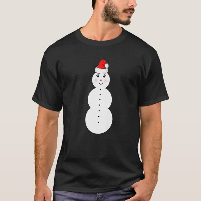 Funny HAPPY Jeezy Snowman winter Santa Hat GIFT T-Shirt (Front)